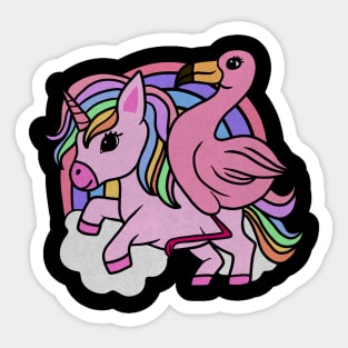 Flamingo Unicorn, Rainbow horse Sticker